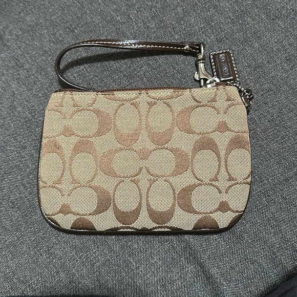 Coach Leather Trim Wristlet - Picture 2 of 8